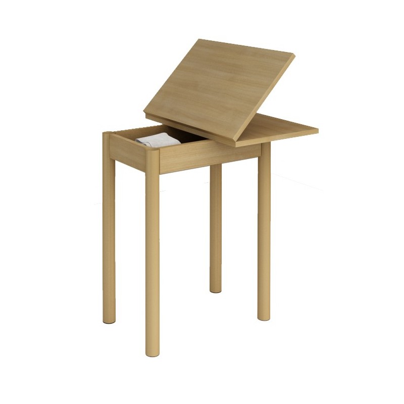 petitetabledecuisineplateaumelaminepiedsmetal2chaisesenhetre