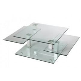 Table basse plateaux verre carrés