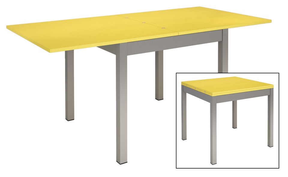 table-de-cuisine -avec-4-pieds-en-metal-plateau-a-rallonges-en-couleur-prix-pas-cher