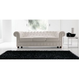 Canapé cuir chesterfield blanc