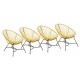 Lot de 4 fauteuils style vintage