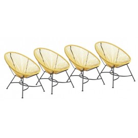 Lot de 4 fauteuils style vintage