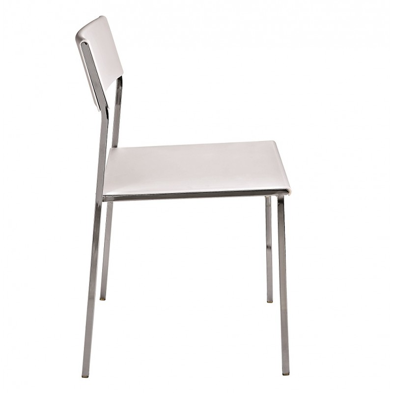 Lot de 4 chaises de cuisine en PVC et tube chromé meilleur prix