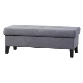 Coffre banc tissu gris