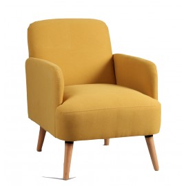 Petit fauteuil en tissu jaune
