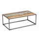 Table basse cadre acier plateau bois