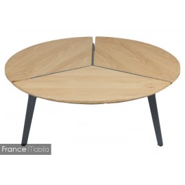 Table basse plateau rond chêne