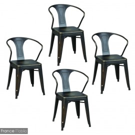 Lot de 4 chaises industrielle