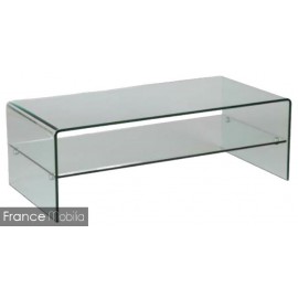 Table desalon rectangulaire en-verre-courbe