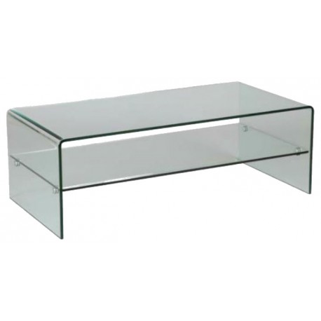 Table desalon rectangulaire en-verre-courbe