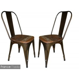 chaise industrielle métal bois