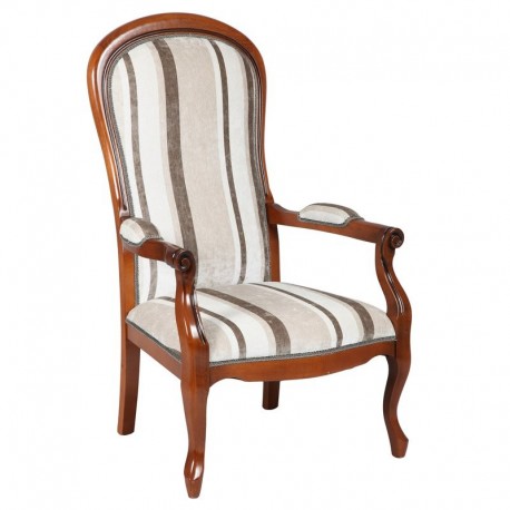 Fauteuil voltaire a rayures