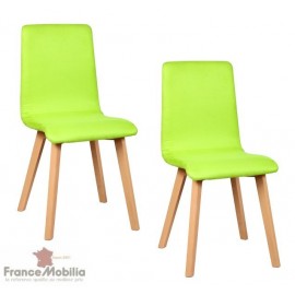 Chaise de salle a manger en tissu microfibre vert