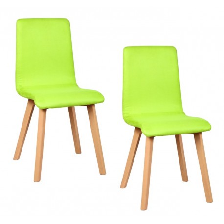 Chaise de salle a manger en tissu microfibre vert