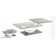 Table basse 2 plateaux articulés en verre