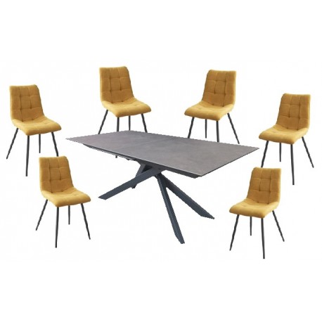 Table céramique 6 personnes 6 chaises