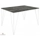 Table pour cuisine noire sur mesure et pieds métallique a 3 branches