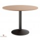 Table ronde  de cuisine de couleur sable et pied central noir mat