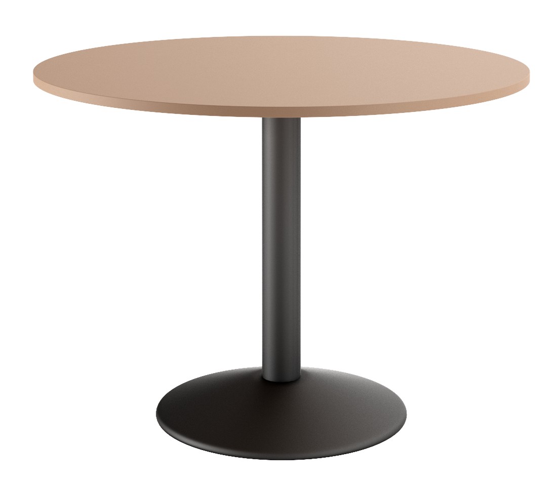 Table Ronde De Cuisine Couleur Marron Et Pied Central Noir