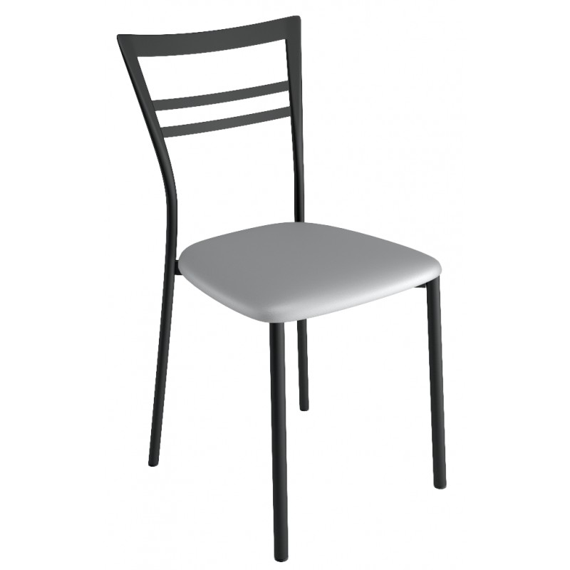 Chaises de cuisine en métal de couleur blanc alu taupe ou noir et