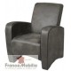 Fauteuil en microfibre gris vieilli