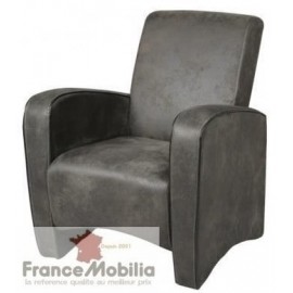 Fauteuil en microfibre gris vieilli
