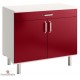 Buffet bas de cuisine 2 portes largeur 100 couleur cerise