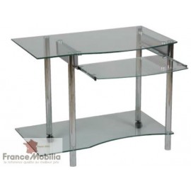 Petit bureau ordinateur verre