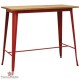 Tabourets haut rouge et table metal