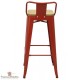 Tabourets haut rouge et table metal