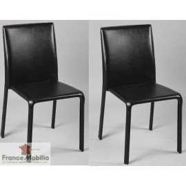 Chaises noirs metal PVC