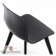Chaises noires design - pieds bois