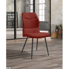 Chaise salle a manger tissu rouge