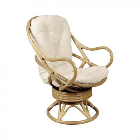 Fauteuil rotin pivotant