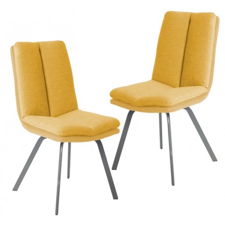 chaise jaune salle a manger x2