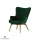 fauteuil velours vert foncé