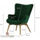 fauteuil velours vert foncé dimensions