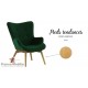 fauteuil velours vert foncé 3/4