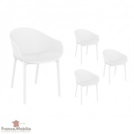 Chaises blanches interieur exterieur