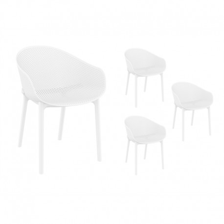 Chaises blanches interieur exterieur