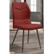 Chaise Rouge en tissu polyester et pieds métallique de couleur anthracite