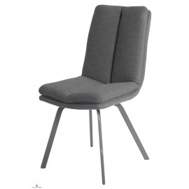 Chaise gris foncé en textile elasthane et pieds mat