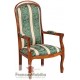 Fauteuil voltaire vert et beige