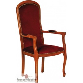 Fauteuil bordeaux en velours