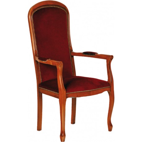 Fauteuil bordeaux en velours