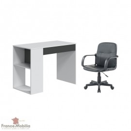 Bureau avec fauteuil sur roulettes