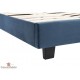 Lit velours bleu en 140 avec sommier 