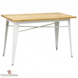 Table bois métal industriel - chaises
