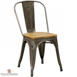 Chaise style industriel - bois métal