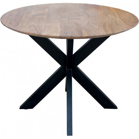 Table ronde bois metal